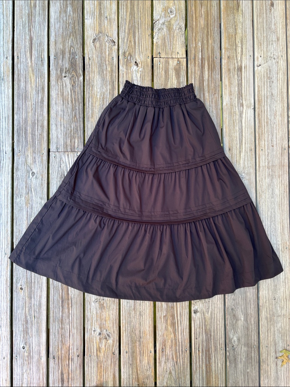INDUSTRY | Black Ruffle Peasant Boho Chic Cottagecore Tiered Midi Skirt | Size M